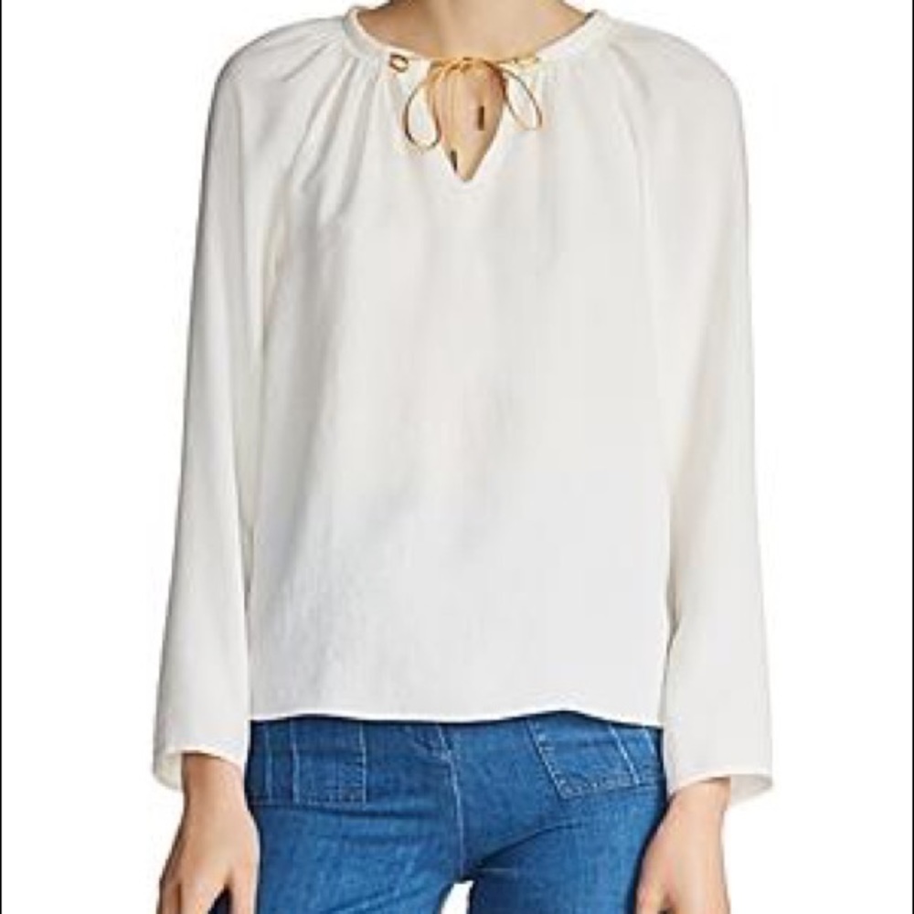 Maje Luisia Woven Peasant Blouse Small b2b
